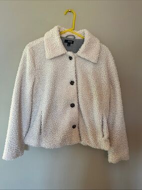 a.n.a Cream Teddy Button-Up Jacket